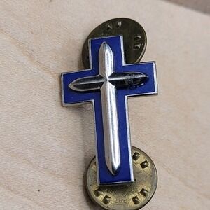 Christian Cross Pin Vintage Sterling Silver N.S. Meyer Faith Religious Church